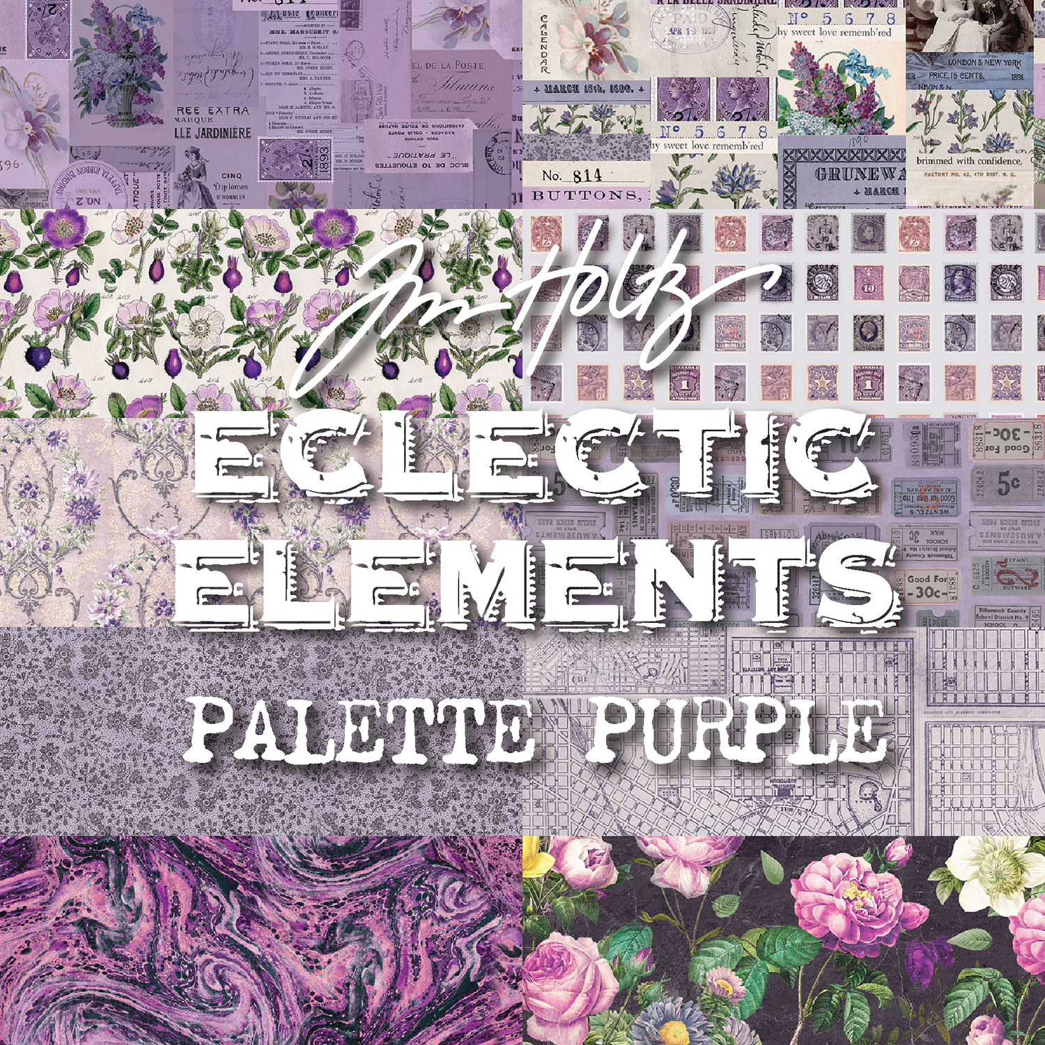 Eclectic Elements Palette Purple by Tim Holtz with FreeSpirit Fabrics