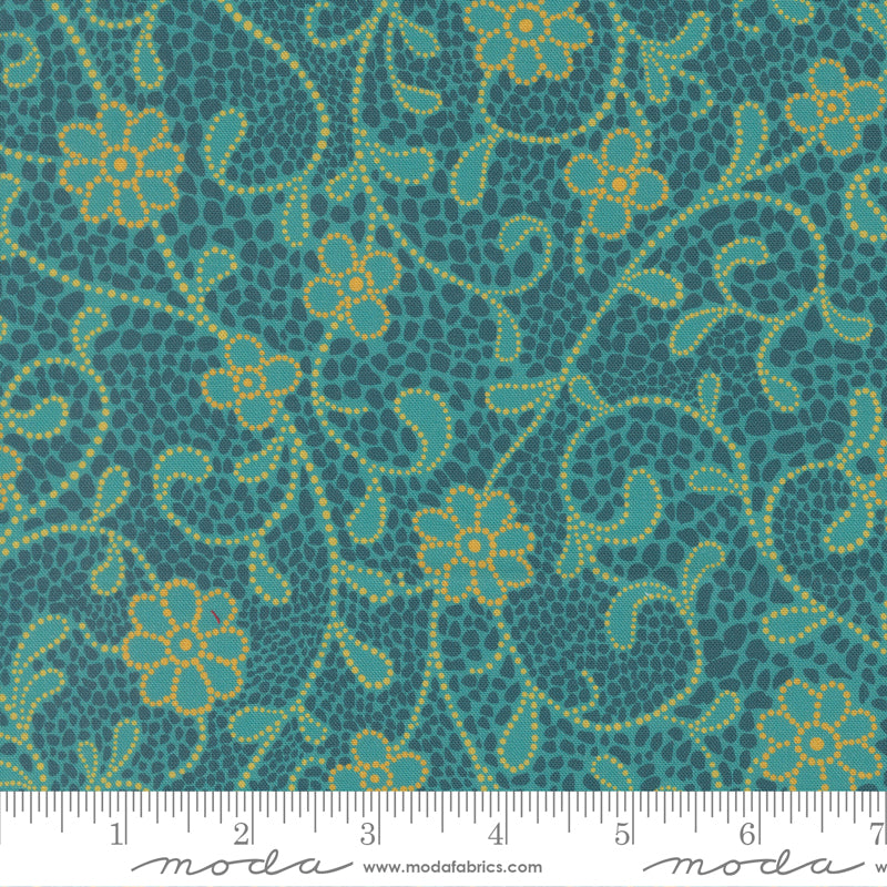 Parlor – Good Vibes Only Teal (Half Yard Cut) – by Crystal Manning with Moda Fabrics