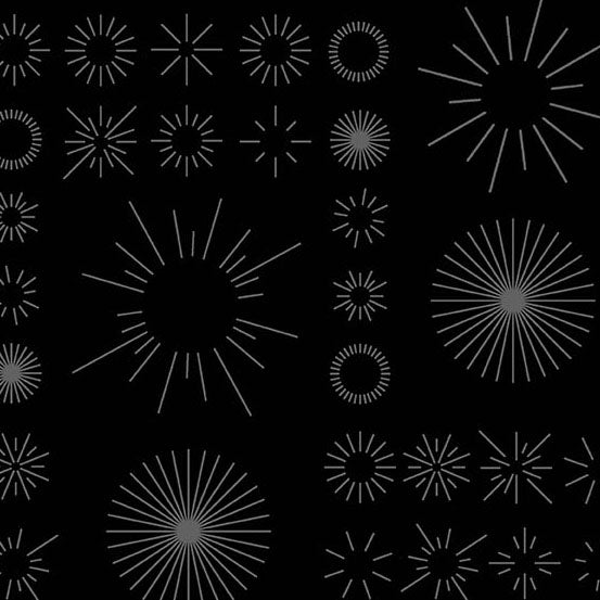 Still - Black Bursts (Half Yard Cut) by Libs Elliott with Andover Fabrics