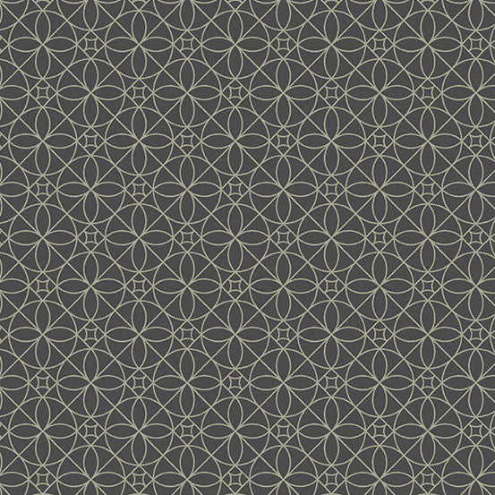 Still - Slate Cosmic Cactus Flower (Half Yard Cut) by Libs Elliott with Andover Fabrics