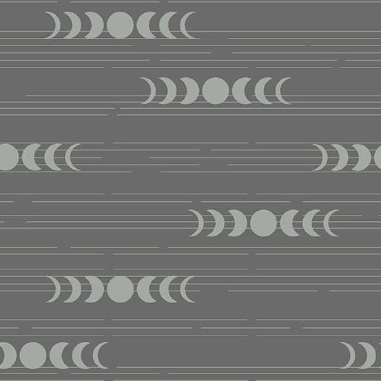 Still - Moon Phases Pewter (Half Yard Cut) by Libs Elliott with Andover Fabrics