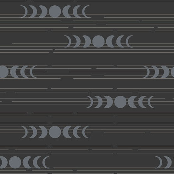 Still - Moon Phases Shale (Half Yard Cut) by Libs Elliott with Andover Fabrics