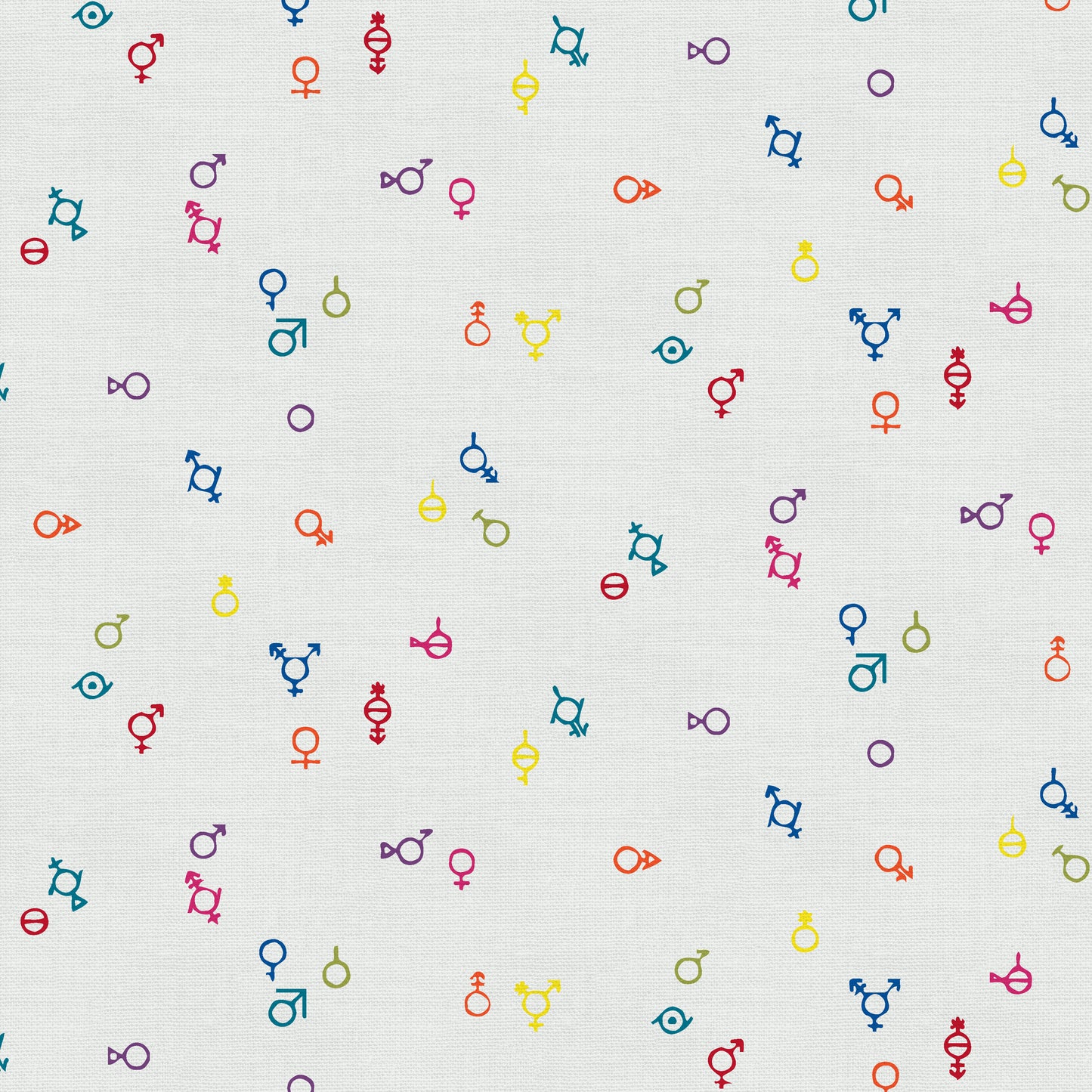 Geschlechtssymbole Grün (Halber Yard Schnitt) - Love is Love Pride Fabrics - Mx Domestic