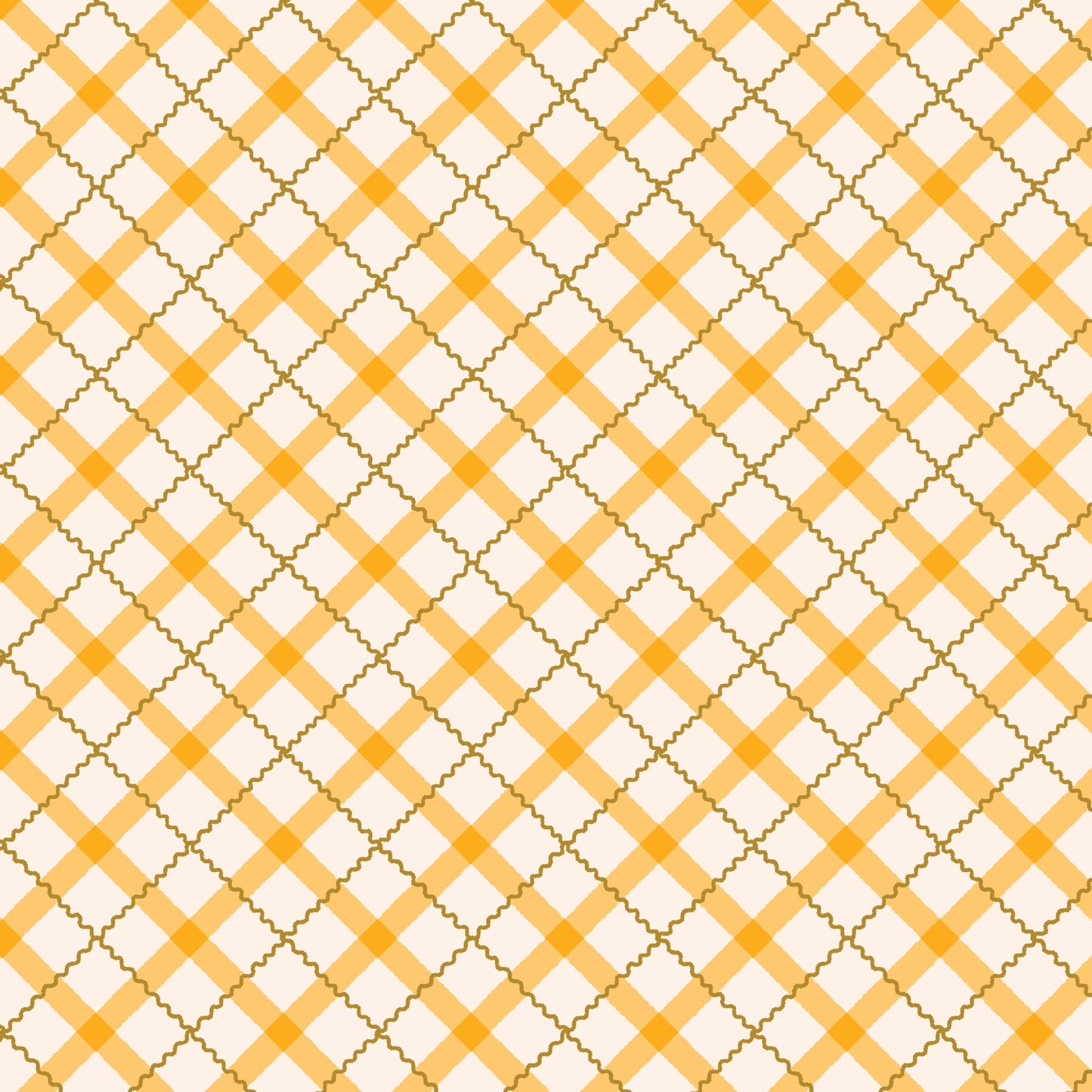 Retro Meadow - Tartan - Gold - by Sophie Rowe with Cloud9 Fabrics
