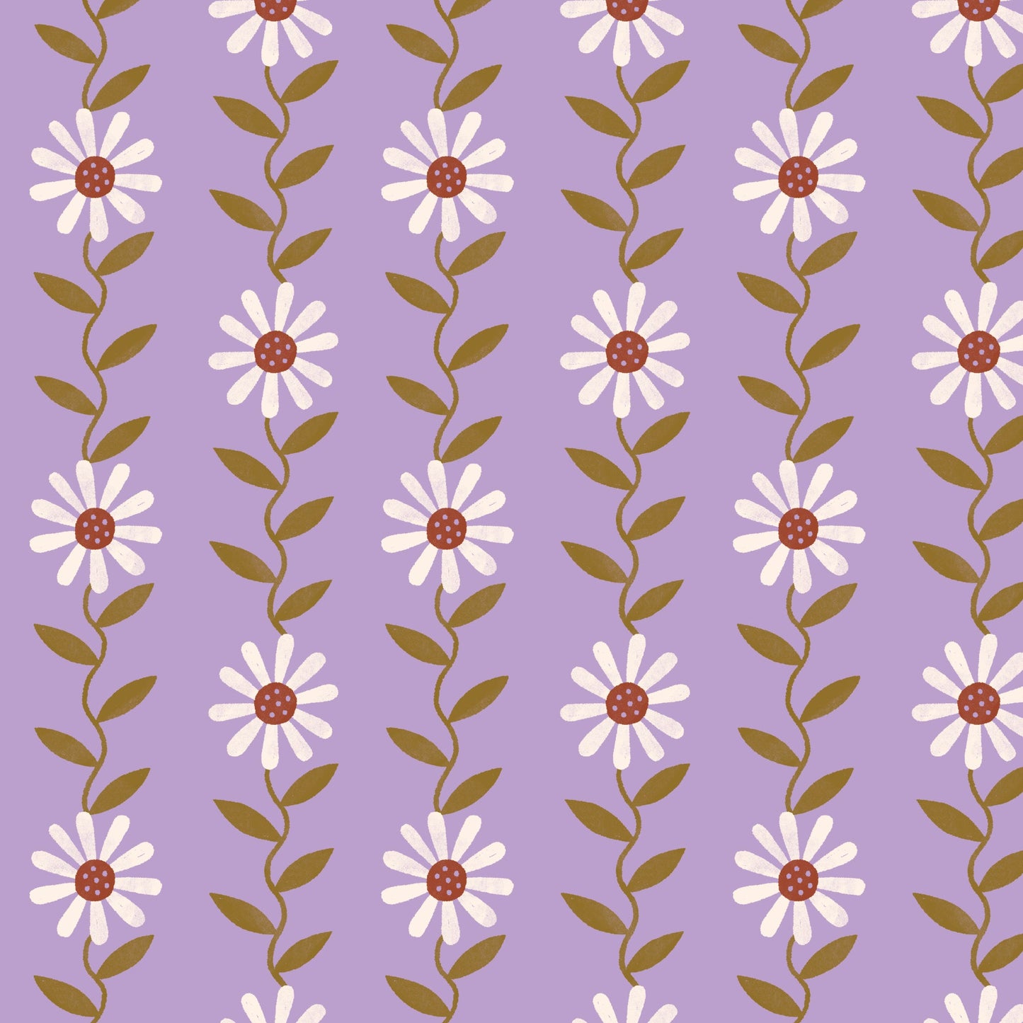Retro Meadow - Daisy May - Lilac - by Sophie Rowe with Cloud9 Fabrics