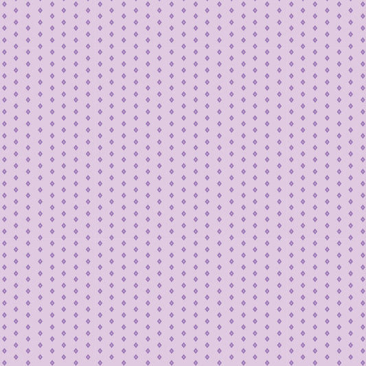 Retro Meadow - Diamond - Lilac - by Sophie Rowe with Cloud9 Fabrics