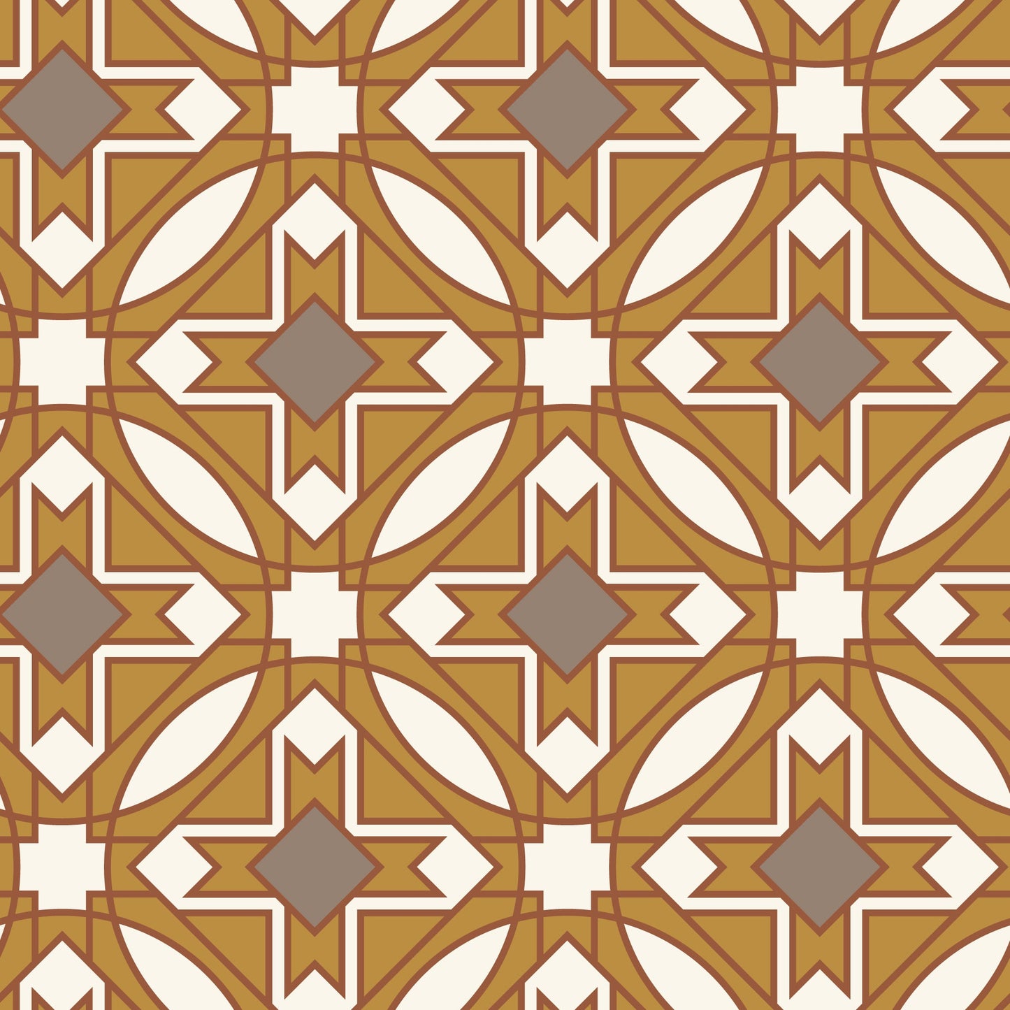 Frank Lloyd Wright Prism 228339 in Mustard/Brown