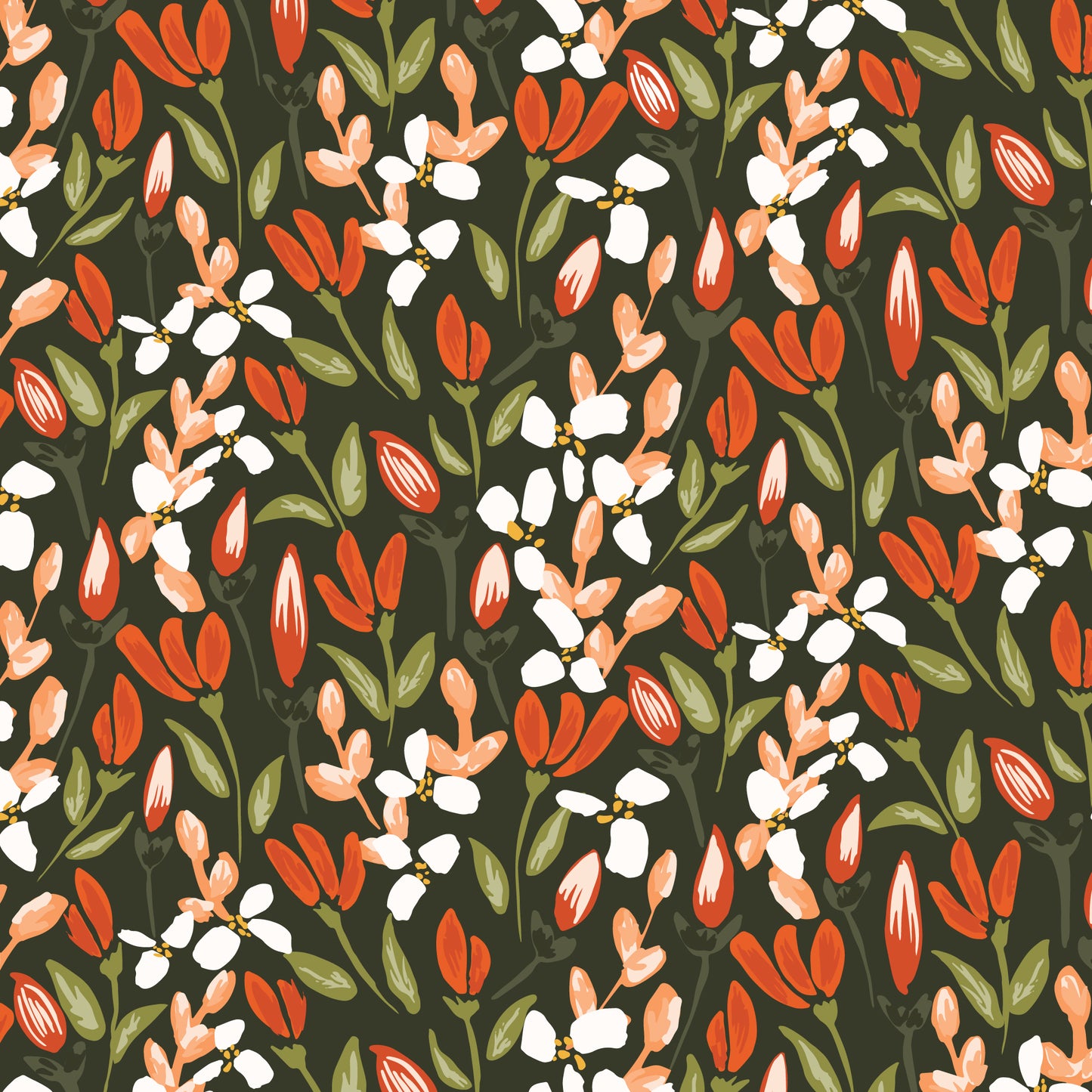 Crimson and Evergreen Fat Quarter Bundle - by Kay's Illustrations with Cloud 9 Organic Fabrics