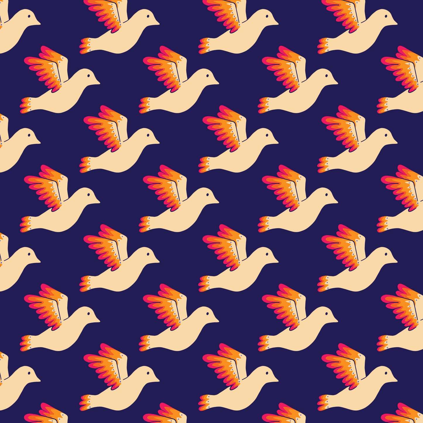 Blooming Garden - Birdies in Navy - by Jojulein Design with Cloud 9 Organic Fabrics