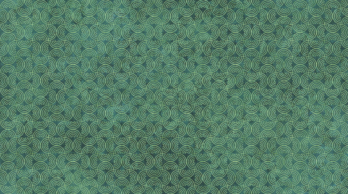 Synchronicity - Half Circle Grid in Green - by Linda Ludovico with Northcott Fabrics