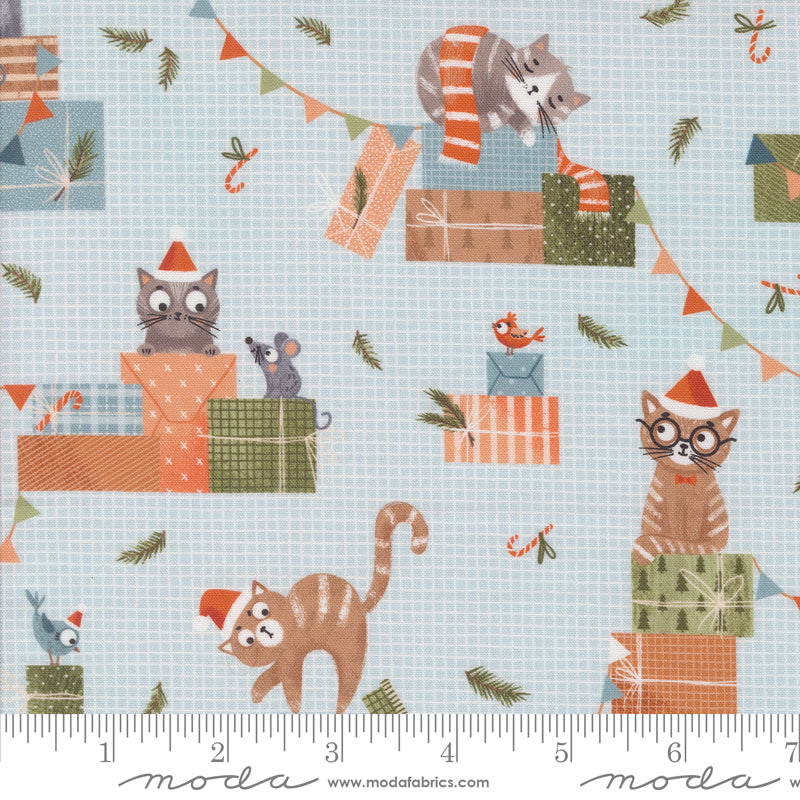 Purrfect Christmas Layer Cake (Forty-two 10" Squares) by Elena Amo for Moda Fabrics