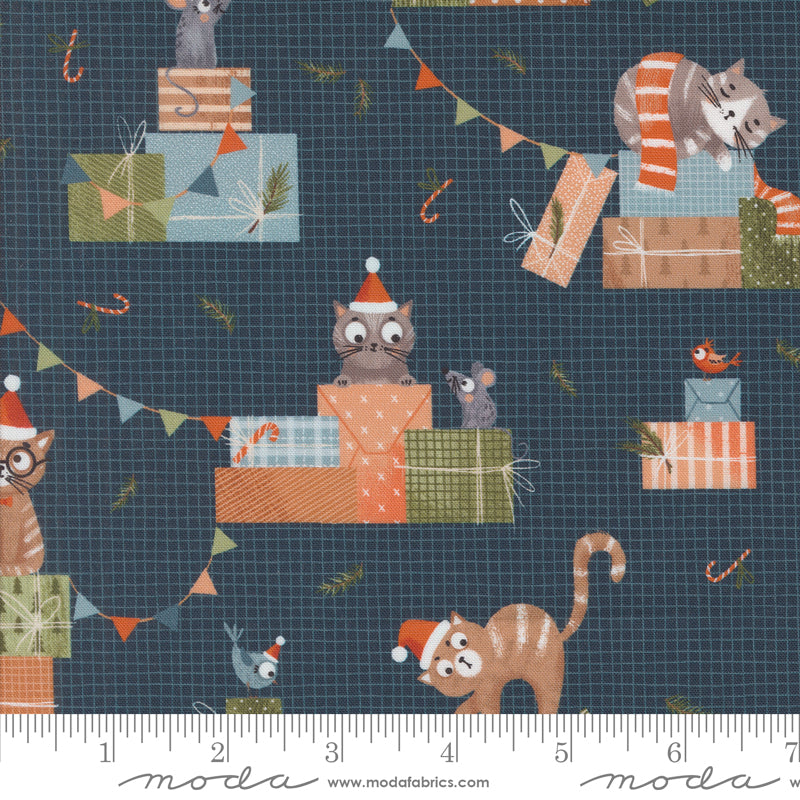 Purrfect Christmas Layer Cake (Forty-two 10" Squares) by Elena Amo for Moda Fabrics