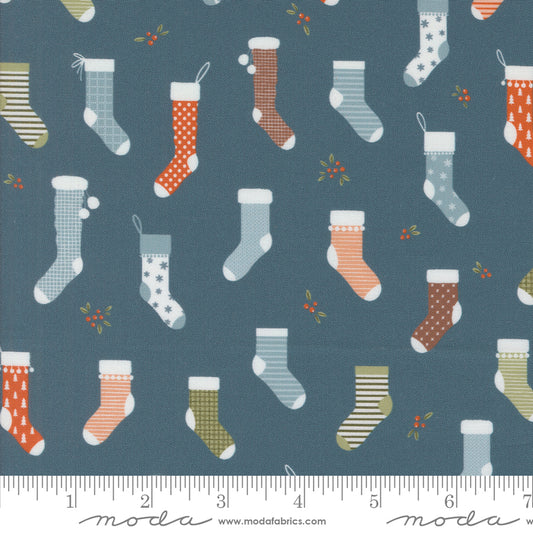 Purrfect Christmas - Sweet Stockings - Juniper - by Elena Amo for Moda Fabrics