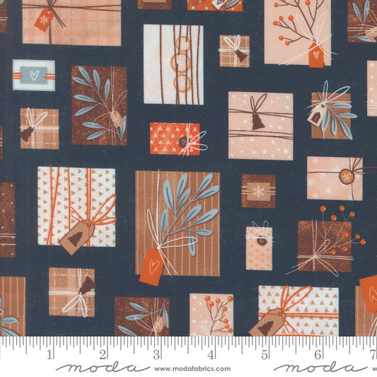 Purrfect Christmas - Perfect Presents - Midnight - by Elena Amo for Moda Fabrics