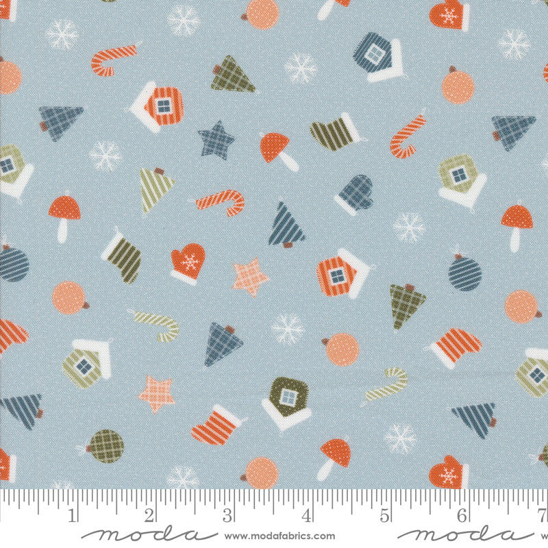 Purrfect Christmas - Handmade Ornaments - Sky - by Elena Amo for Moda Fabrics