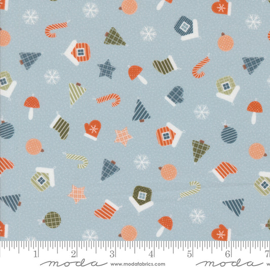 Purrfect Christmas - Handmade Ornaments - Sky - by Elena Amo for Moda Fabrics