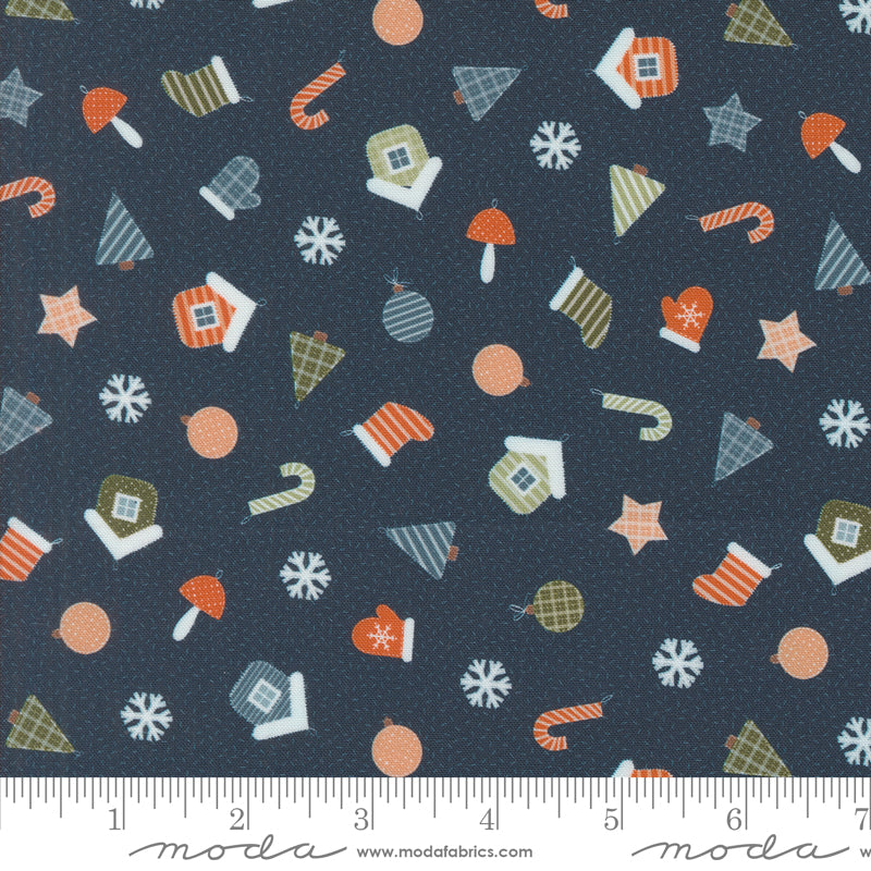 Purrfect Christmas - Handmade Ornaments - Midnight - by Elena Amo for Moda Fabrics
