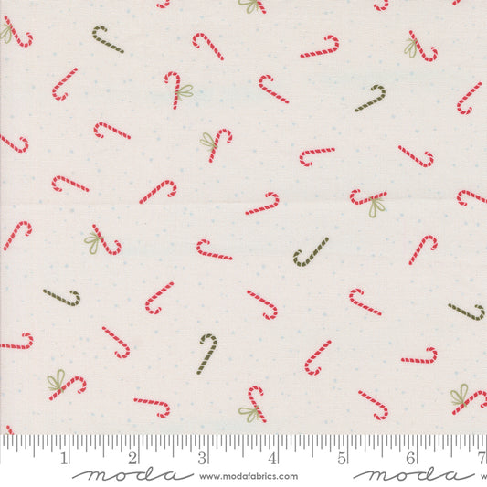 Purrfect Christmas - Candy Canes - Pearl - by Elena Amo for Moda Fabrics
