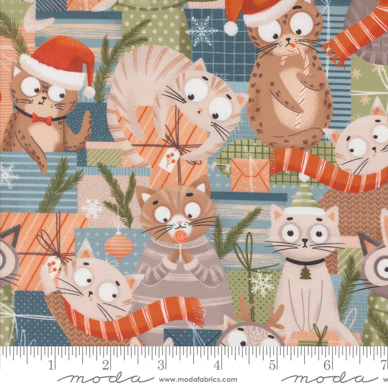 Purrfect Christmas Layer Cake (Forty-two 10" Squares) by Elena Amo for Moda Fabrics