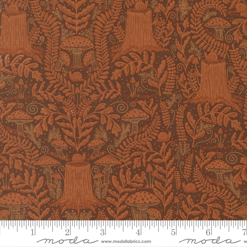 Night Owl – Mushroom Landscape in Cocoa (Half Yard Cut) – by Gingiber with Moda Fabrics
