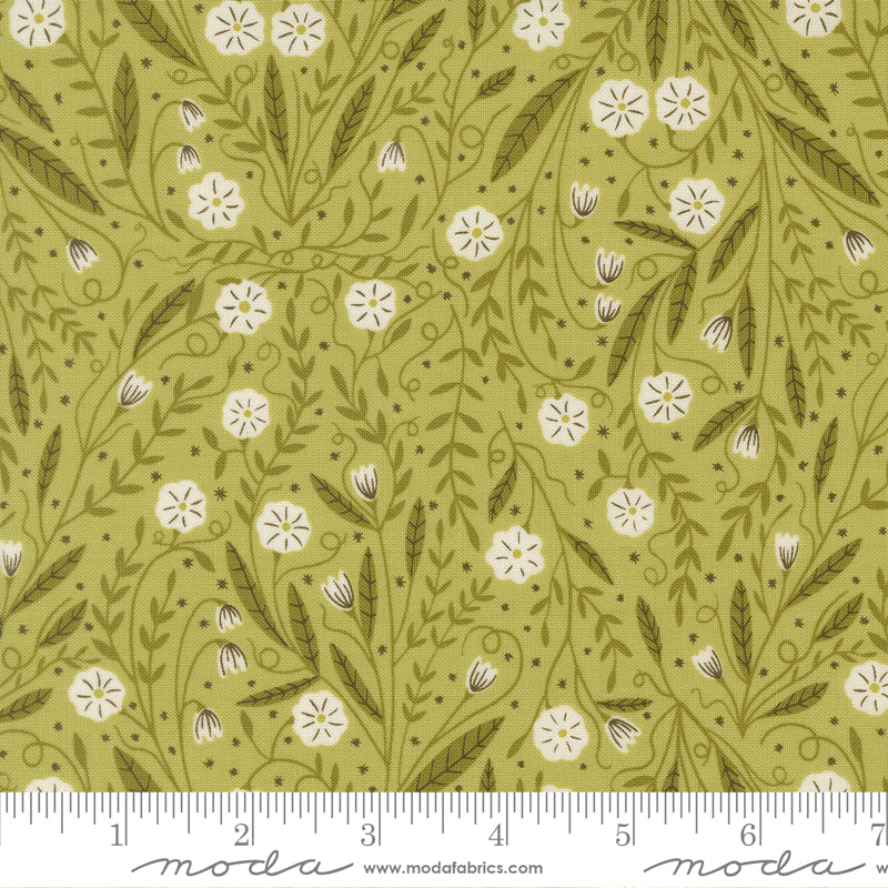 Night Owl – Woodland Floral in Leaf – by Gingiber with Moda Fabrics