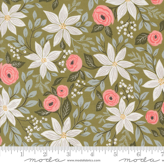 Berry & Pine - Pointsettia - Sage - by Lella Boutique for Moda Fabrics