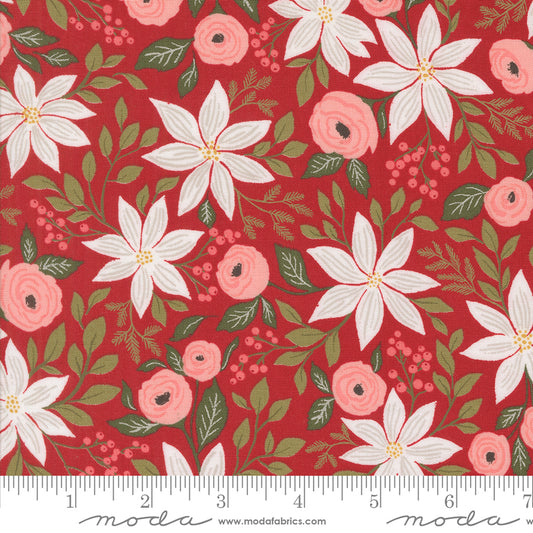 Berry & Pine - Pointsettia - Cranberry - by Lella Boutique for Moda Fabrics
