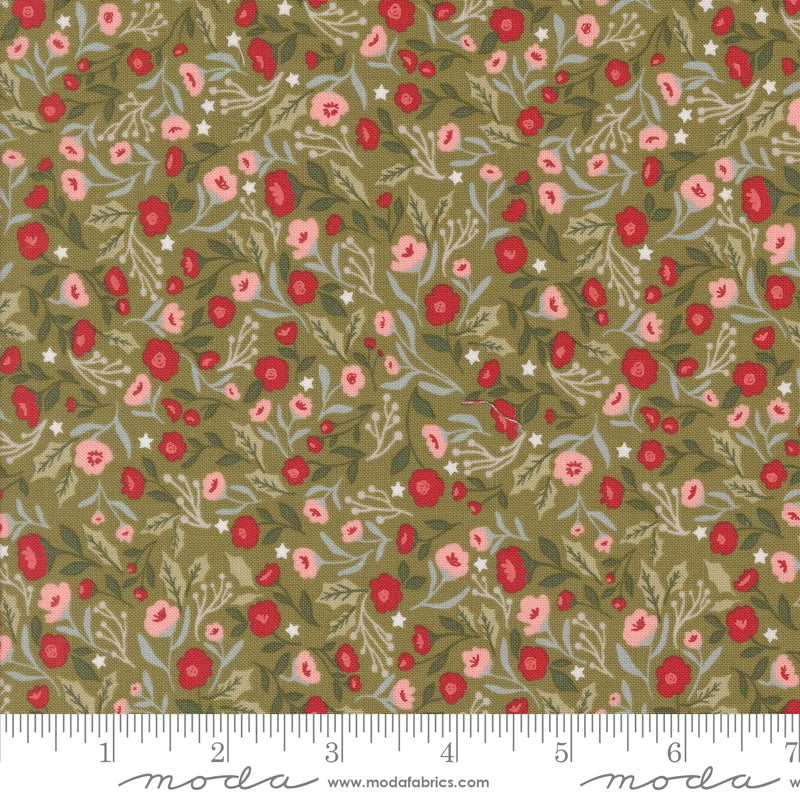 Berry & Pine - Christmas Posies - Sage - by Lella Boutique for Moda Fabrics