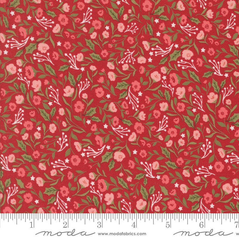 Berry & Pine - Christmas Posies - Cranberry - by Lella Boutique for Moda Fabrics