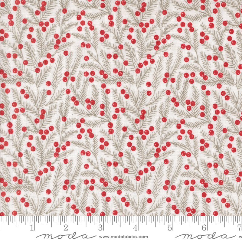 Berry & Pine - Pine Needles - Snow - by Lella Boutique for Moda Fabrics