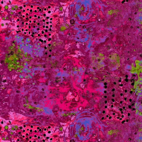 Marcia Derse Essentials - Spotted Graffiti, Blackberry Patch - with Windham Fabrics