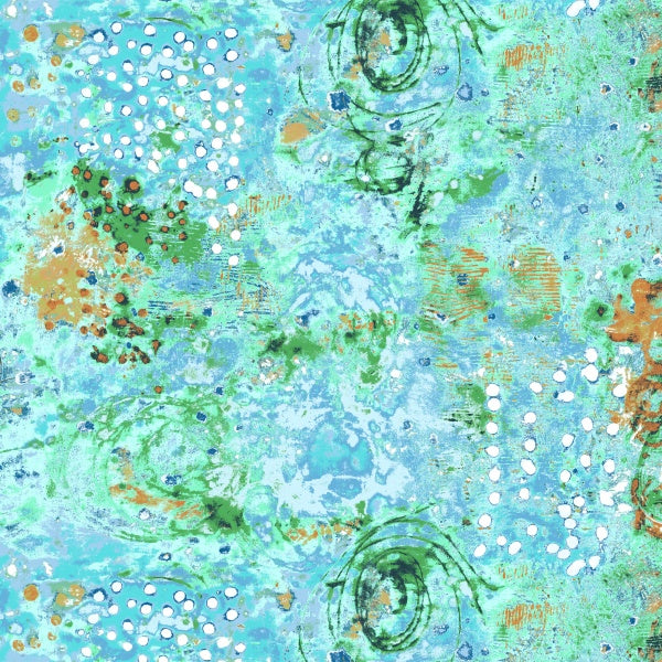 Marcia Derse Essentials - Spotted Graffiti, Sea Glass - with Windham Fabrics