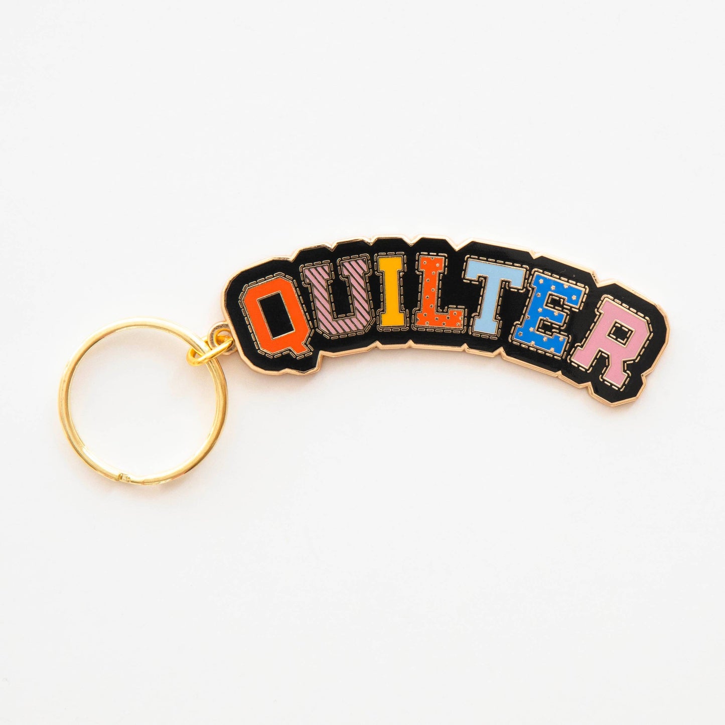 Sarah Hearts - Quilter Enamel Keychain - Bag Charm