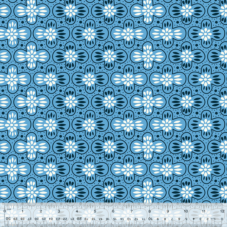 Pretty Things - 108" Quilt Back, Cottage Stripe, Deep by Denyse Schmidt with Windham Fabrics