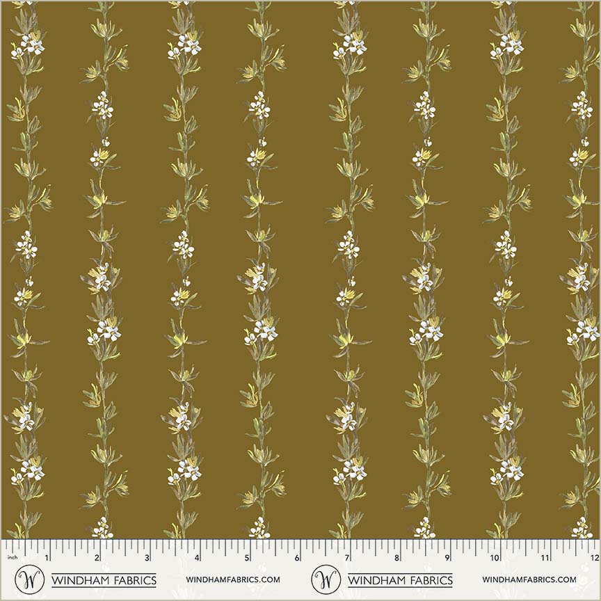 Bloomfield - Climbing Vines Olive - by Kelly Ventura with Windham Fabrics