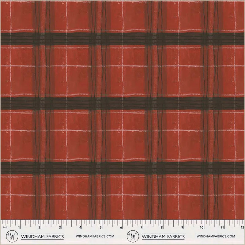 The Plaid One - Window Pane Plaid in Barn Red - by Marcia Derse with Windham Fabrics