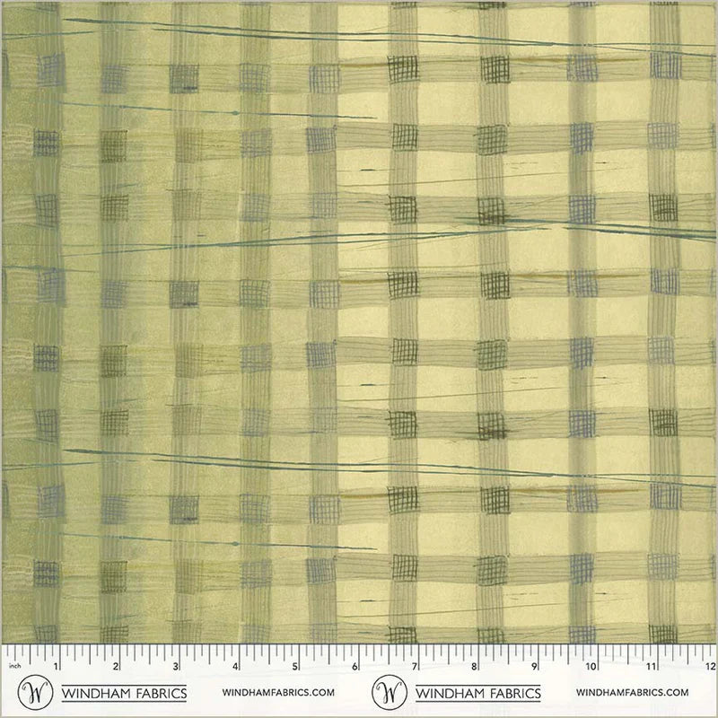 The Plaid One - Wild Asparagus Plaid - by Marcia Derse with Windham Fabrics