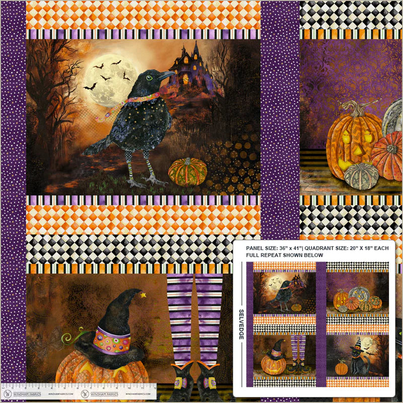 Midnight Hollow - Under the Full Moon Panel - by Jennifer Lambein with Windham Fabrics