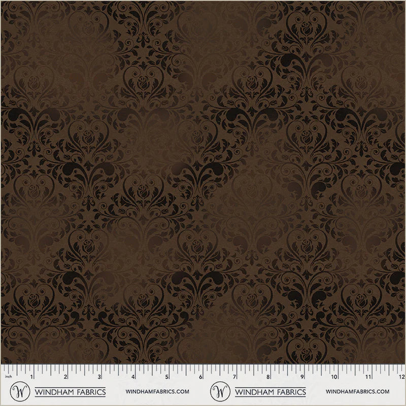 Midnight Hollow - Damask in Chocolate - by Jennifer Lambein with Windham Fabrics