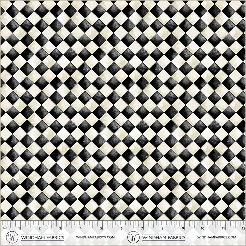 Midnight Hollow - Halloween Check in Midnight - by Jennifer Lambein with Windham Fabrics