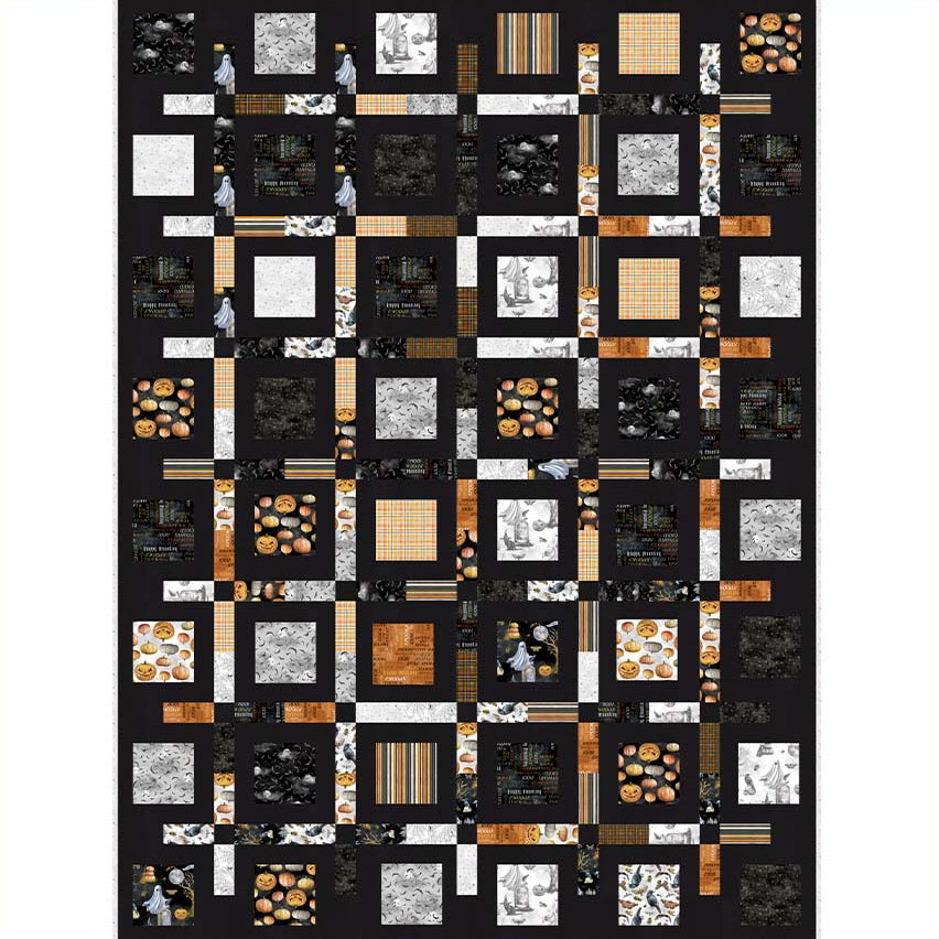 Boxed Up Quilt - Digital Quilt Top - featuring Happy Haunting by Leslie Trimbach