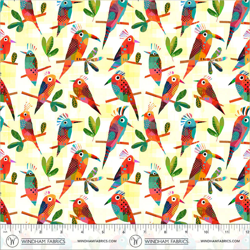 Animal Kingdom - Exotic Birds - by Gareth Lucas with Windham Fabrics