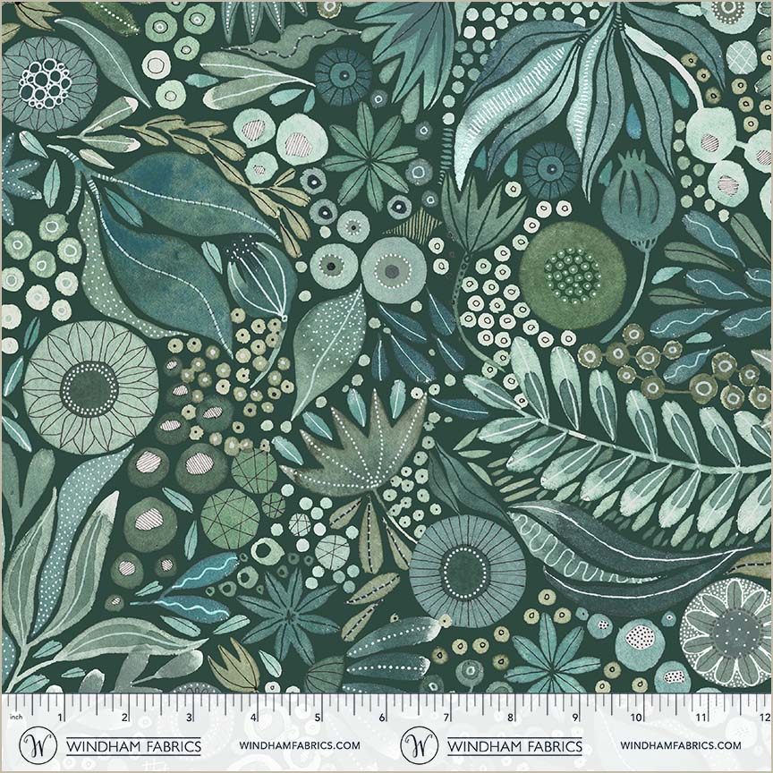 Additional view of Pebble & Posy Wild Woodland in Jade