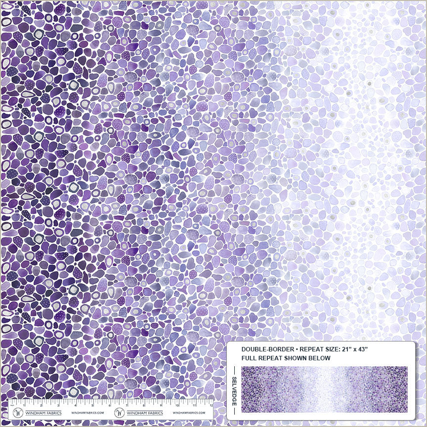 Additional view of Pebble & Posy Sea Glass Double Border in Lilac