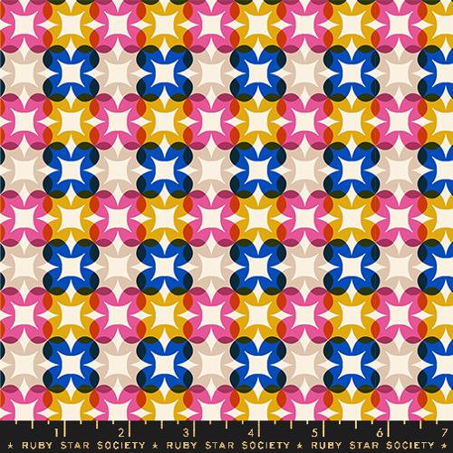 Woodland Park Fabric - Flower Plaid - Blue RIbbon (Half Yard Cut) by Rashida Coleman Hale with Ruby Star Society