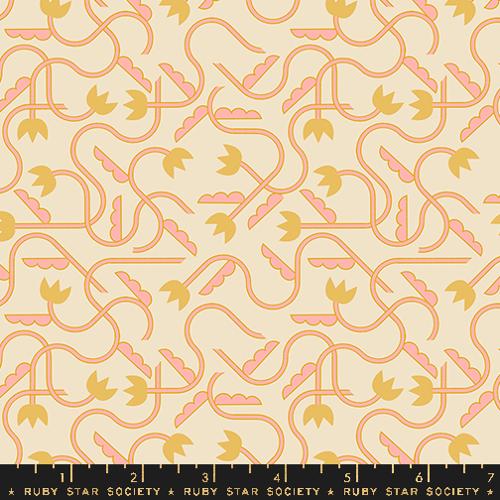 Woodland Park Fabric - That One Flower Print - Parchment - by Rashida Coleman Hale with Ruby Star Society
