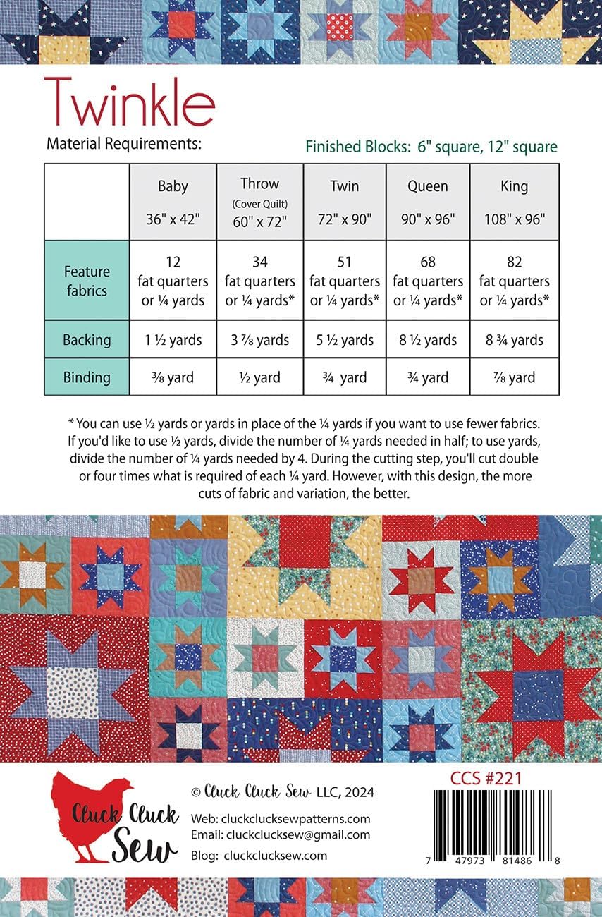 Twinkle Quilt Pattern - by Cluck Cluck Sew