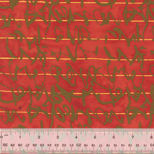 Stenographer's Notebook - Script, Hibiscus, Batik from Marcia Derse with Anthology Fabrics