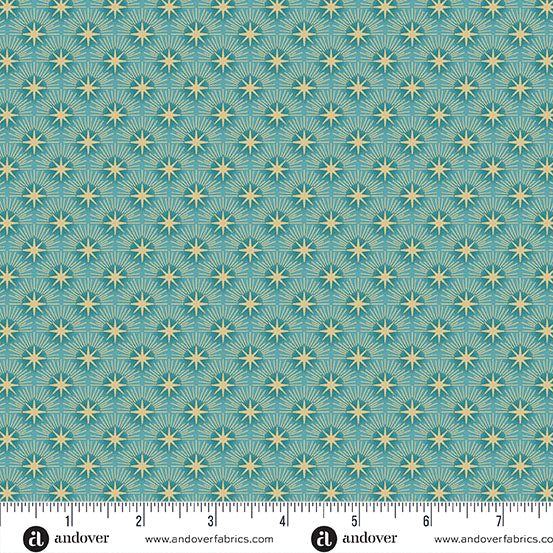Luna by Makower UK - Teal Glow with Andover Fabrics