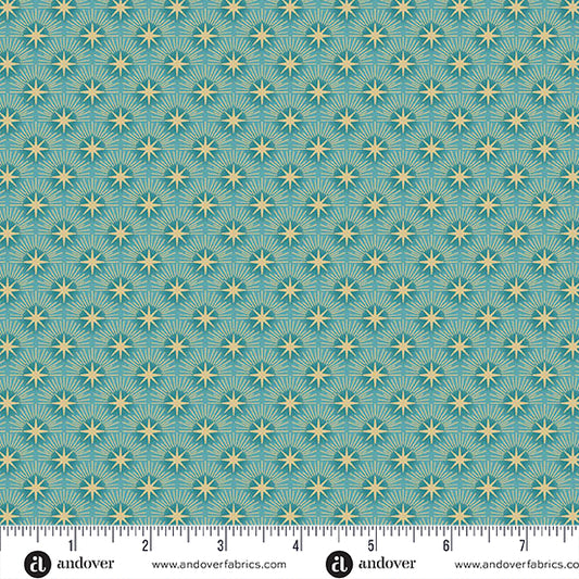 Luna by Makower UK - Teal Glow with Andover Fabrics